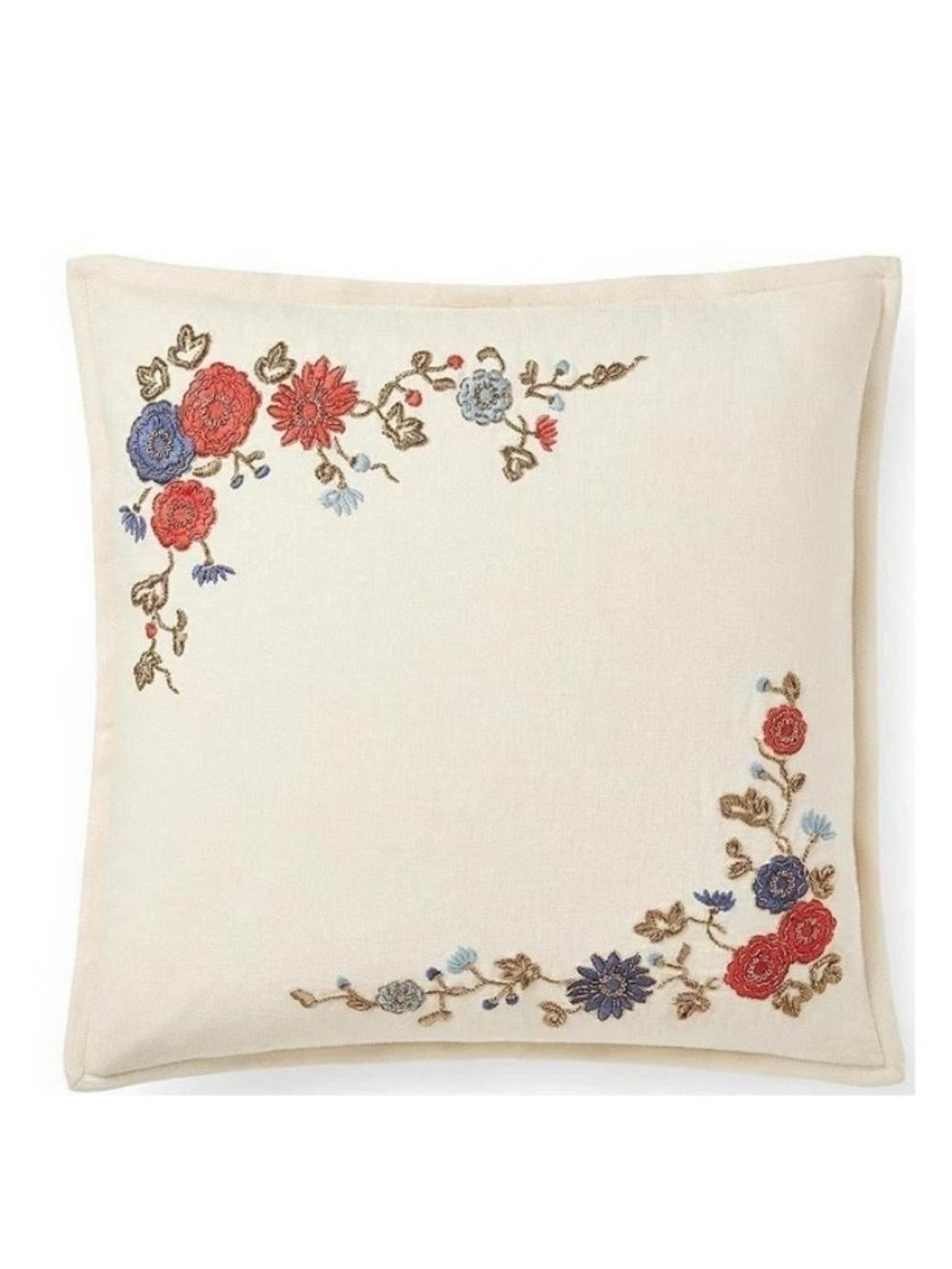 Ralph Lauren Home Remy Macall Embroidered Floral Square Pillow 18x18"